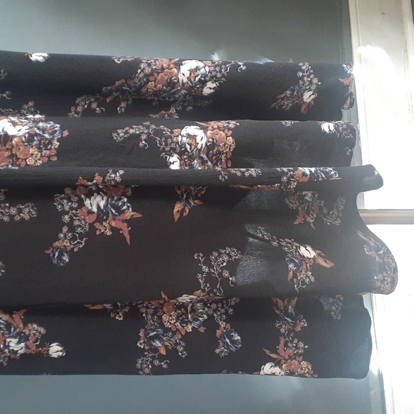 Free people black floral pullover tunic top sz small - Picture 7 of 10